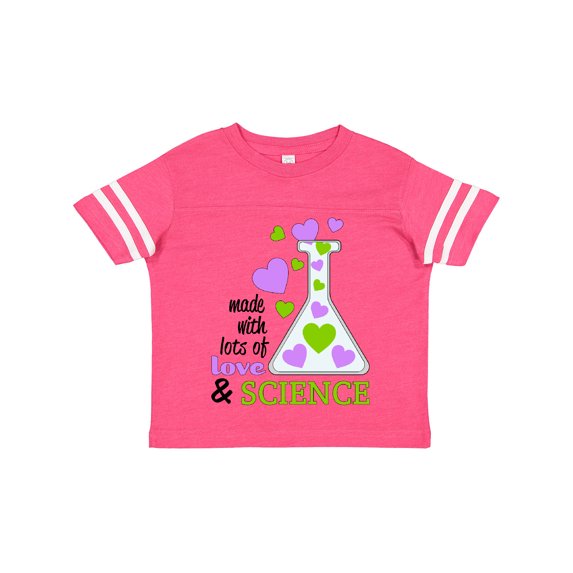 Inktastic Made with Lots of Love and Science Heart Bubbles in a Beaker Boys or Girls Toddler T-Shirt