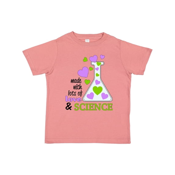 Inktastic Made with Lots of Love and Science Heart Bubbles in a Beaker Boys or Girls Toddler T-Shirt