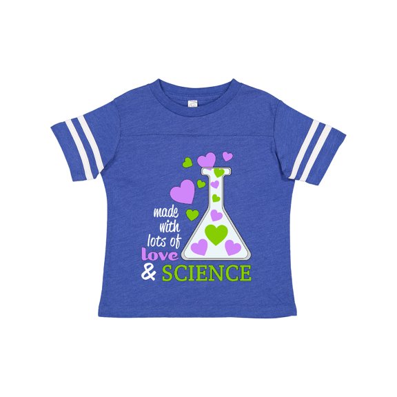 Inktastic Made with Lots of Love and Science heart bubbles in a beaker Boys or Girls Toddler T-Shirt