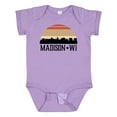 thumbnail image 1 of Inktastic Madison Wisconsin Skyline Retro Sunset Boys or Girls Baby Bodysuit, 1 of 5