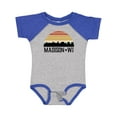 thumbnail image 1 of Inktastic Madison Wisconsin Skyline Retro Sunset Boys or Girls Baby Bodysuit, 1 of 5