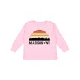 thumbnail image 1 of Inktastic Madison Wisconsin Skyline Retro Sunset Boys or Girls Long Sleeve Toddler T-Shirt, 1 of 5