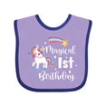 thumbnail image 1 of Inktastic Magical 1st Birthday Rainbow Unicorn with Star Boys or Girls Baby Bib, 1 of 4
