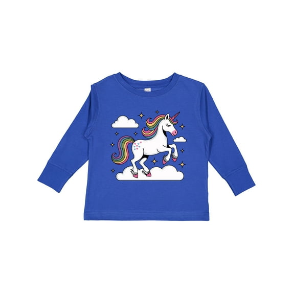 Inktastic Magical Unicorn on Clouds Boys or Girls Long Sleeve Toddler T-Shirt
