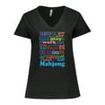 thumbnail image 1 of Inktastic Mahjong Player Idea Women's Plus Size V-Neck T-Shirt, 1 of 5