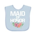 thumbnail image 1 of Inktastic Maid of Honor with Flower Illustration Girls Baby Bib, 1 of 4