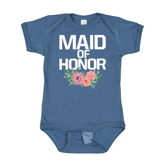 Inktastic Maid of Honor with Flower Illustration Girls Baby Bodysuit