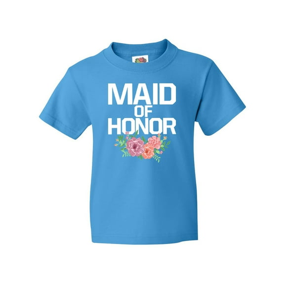Inktastic Maid of Honor with Flower Illustration Youth T-Shirt