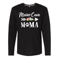 thumbnail image 1 of Inktastic Maine Coon Mama with Flowers and Arrow Long Sleeve T-Shirt, 1 of 5