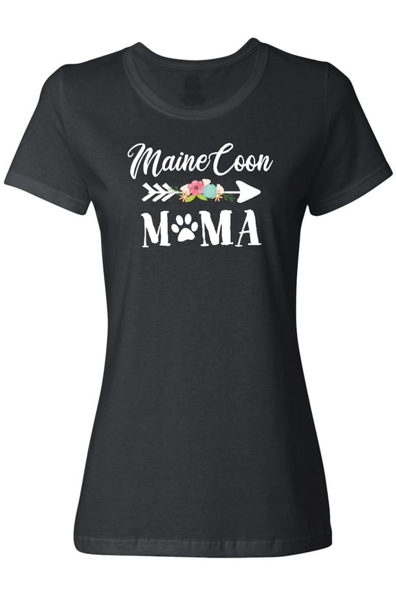 Maine Coon Mama with Flowers and Arrow Women's T-Shirt