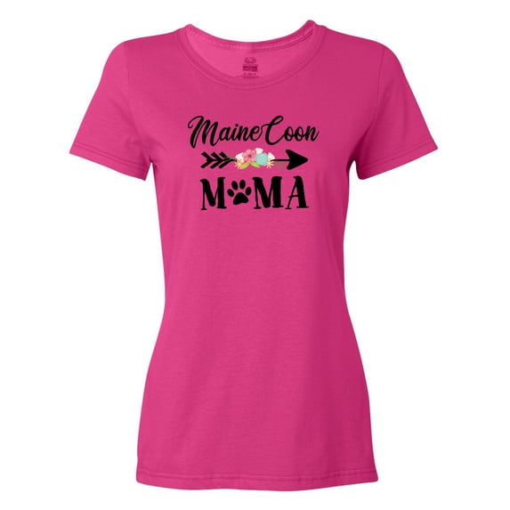 Inktastic Maine Coon Mama with Flowers and Arrow Women's T-Shirt