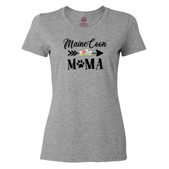 Inktastic Maine Coon Mama with Flowers and Arrow Women's T-Shirt