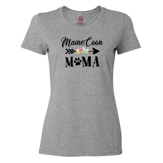 Inktastic Maine Coon Mama with Flowers and Arrow Women's T-Shirt