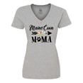 thumbnail image 1 of Inktastic Maine Coon Mama with Flowers and Arrow Women's V-Neck T-Shirt, 1 of 5