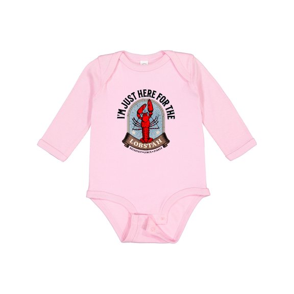 Inktastic Maine Just Here for the Lobster Boys or Girls Long Sleeve Baby Bodysuit