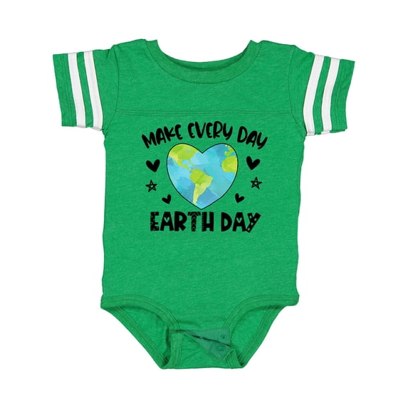 Inktastic Make Every Day Earth Day with Hearts and Stars Boys or Girls Baby Bodysuit