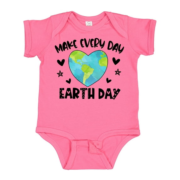 Inktastic Make Every Day Earth Day with Hearts and Stars Boys or Girls Baby Bodysuit