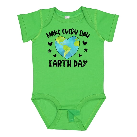Inktastic Make Every Day Earth Day with Hearts and Stars Boys or Girls Baby Bodysuit
