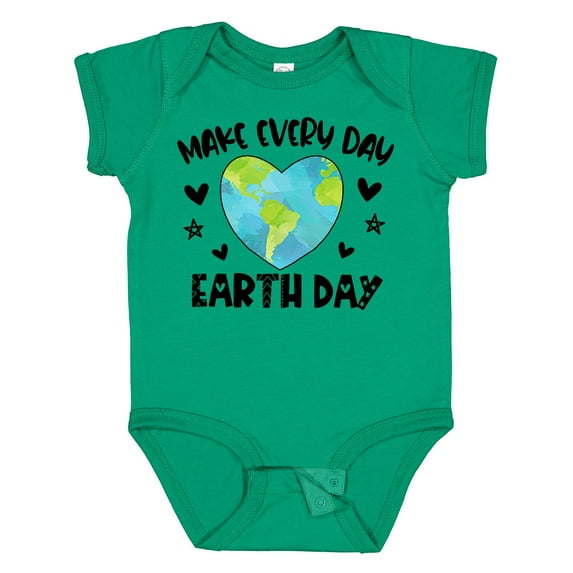 Inktastic Make Every Day Earth Day with Hearts and Stars Boys or Girls Baby Bodysuit