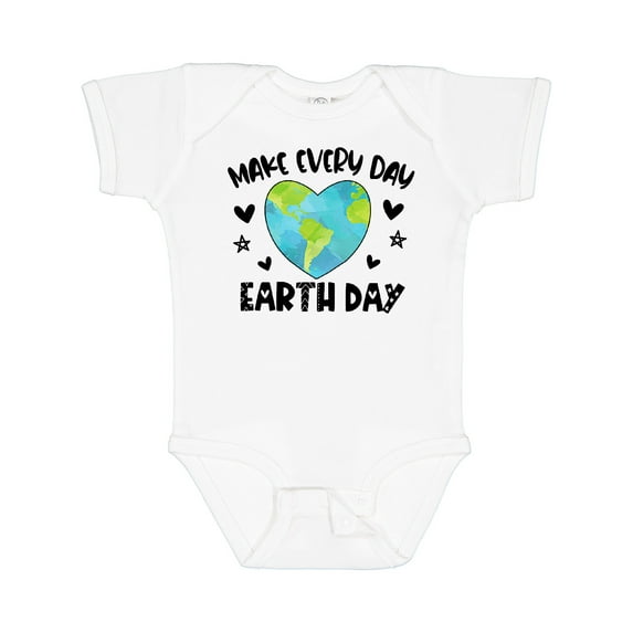 Inktastic Make Every Day Earth Day with Hearts and Stars Boys or Girls Baby Bodysuit