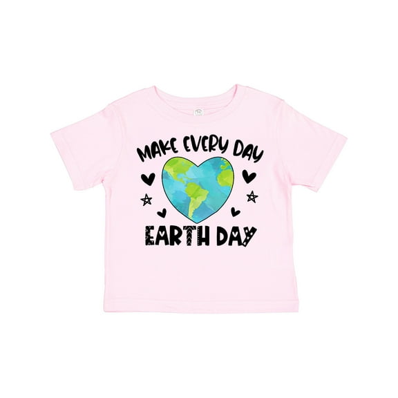 Inktastic Make Every Day Earth Day with Hearts and Stars Boys or Girls Toddler T-Shirt