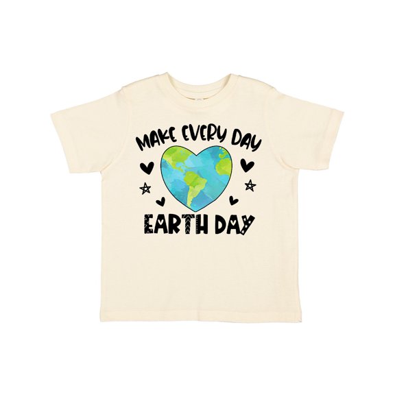Inktastic Make Every Day Earth Day with Hearts and Stars Boys or Girls Toddler T-Shirt
