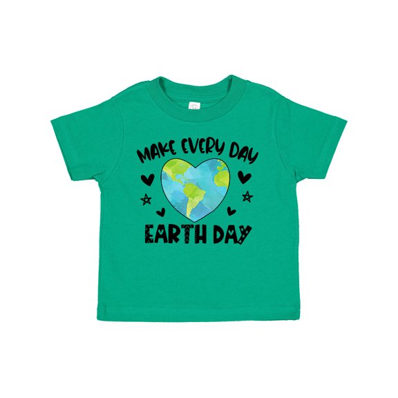 Inktastic Make Every Day Earth Day with Hearts and Stars Boys or Girls Toddler T-Shirt