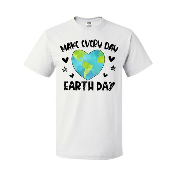 Inktastic Make Every Day Earth Day with Hearts and Stars T-Shirt