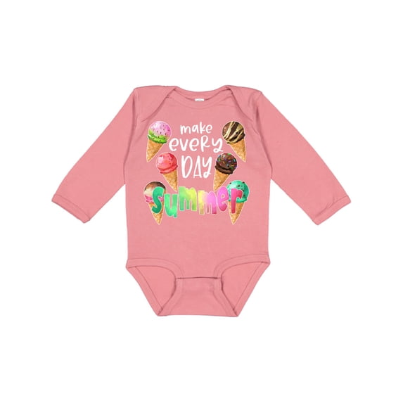 Inktastic Make Every Day Summer Ice Cream Cones Boys or Girls Long Sleeve Baby Bodysuit