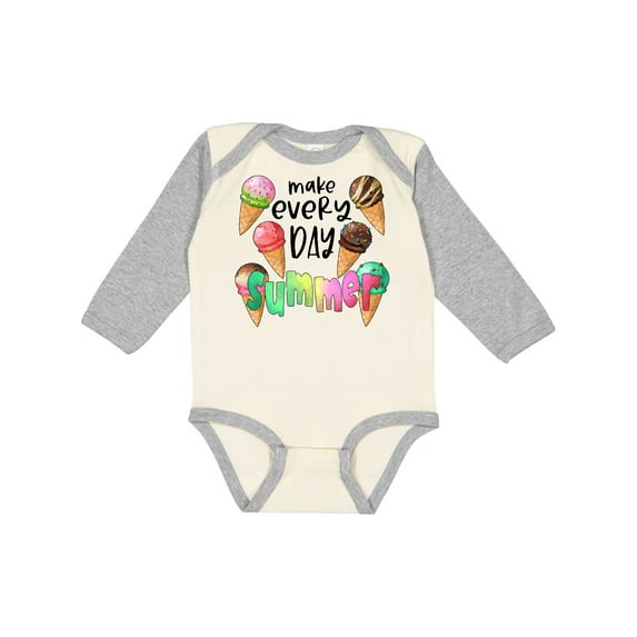 Inktastic Make Every Day Summer- Ice Cream Cones Boys or Girls Long Sleeve Baby Bodysuit