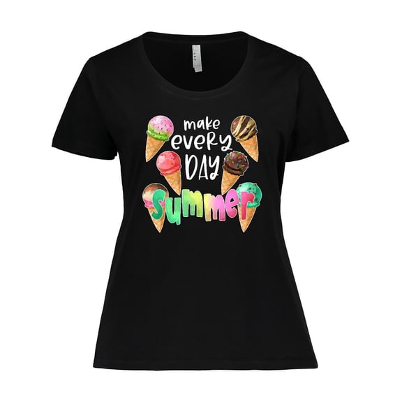 Inktastic Make Every Day Summer Ice Cream Cones Women's Plus Size T-Shirt