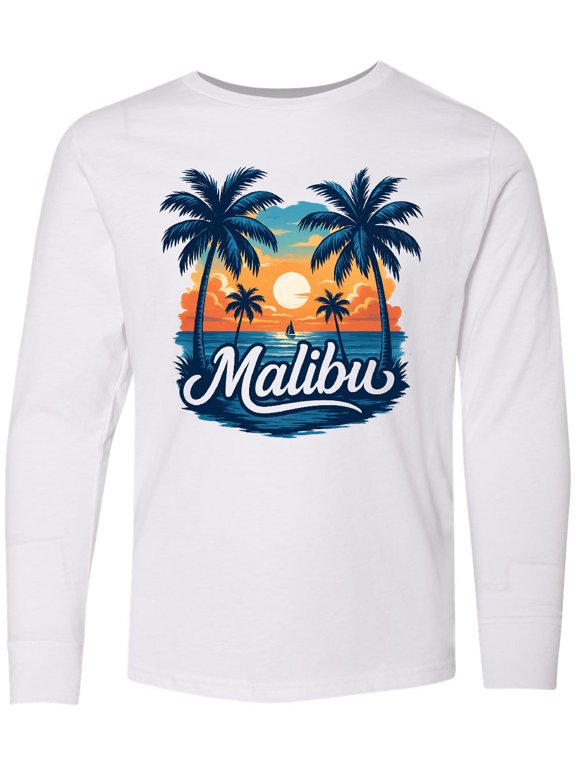 Malibu Summer Beach Sunset Long Sleeve Youth T-Shirt