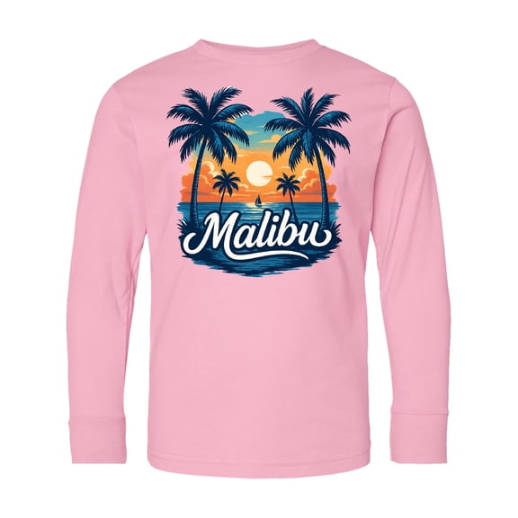 Inktastic Malibu Summer Beach Sunset Long Sleeve Youth T-Shirt
