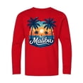 thumbnail image 1 of Inktastic Malibu Summer Beach Sunset Long Sleeve Youth T-Shirt, 1 of 5