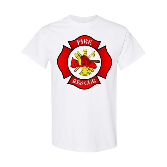 Inktastic Maltese Cross Firefighter T-Shirt