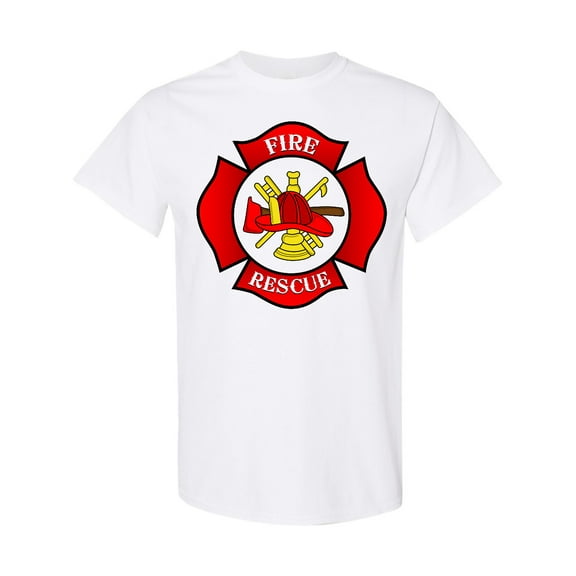 Inktastic Maltese Cross Firefighter T-Shirt