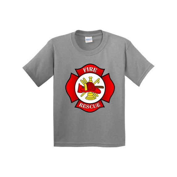 Inktastic Maltese Cross Firefighter Youth T-Shirt