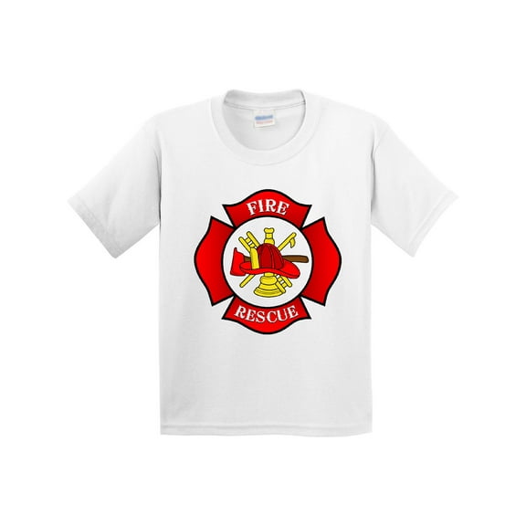 Inktastic Maltese Cross Firefighter Youth T-Shirt