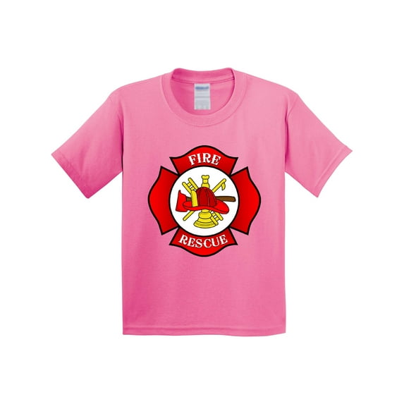 Inktastic Maltese Cross Firefighter Youth T-Shirt