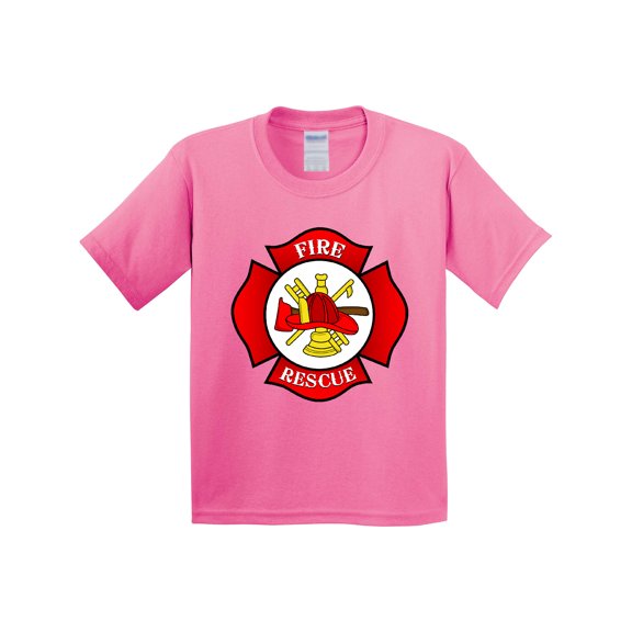 Inktastic Maltese Cross Firefighter Youth T-Shirt