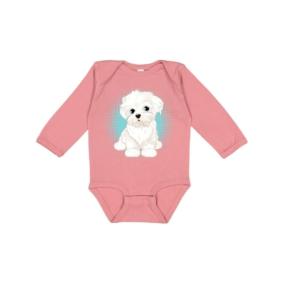 Inktastic Maltese Puppy Dog Boys or Girls Long Sleeve Baby Bodysuit
