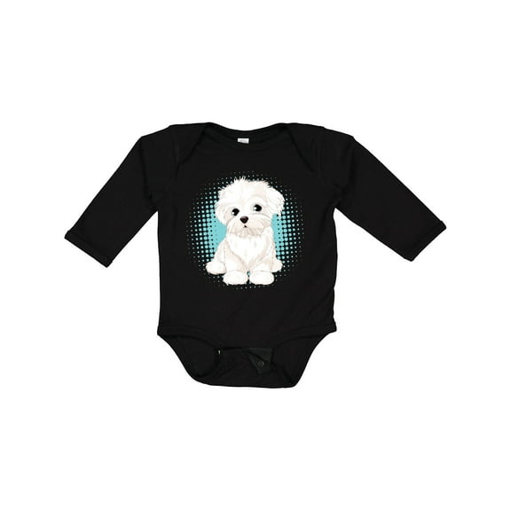Inktastic Maltese Puppy Dog Boys or Girls Long Sleeve Baby Bodysuit