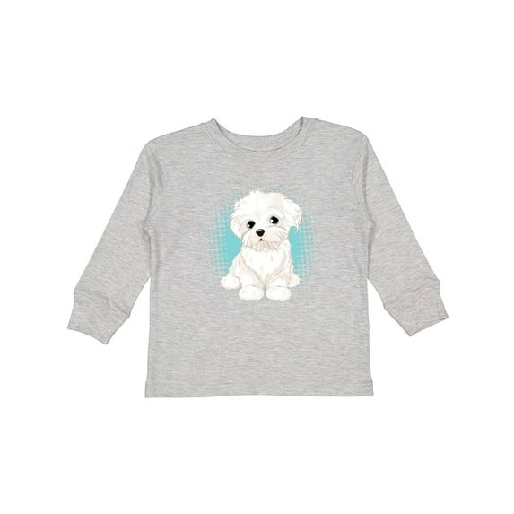 Inktastic Maltese Puppy Dog Boys or Girls Long Sleeve Toddler T-Shirt