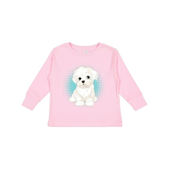 Inktastic Maltese Puppy Dog Boys or Girls Long Sleeve Toddler T-Shirt
