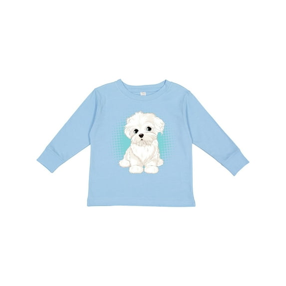 Inktastic Maltese Puppy Dog Boys or Girls Long Sleeve Toddler T-Shirt