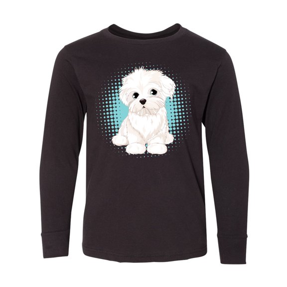 Inktastic Maltese Puppy Dog Long Sleeve Youth T-Shirt