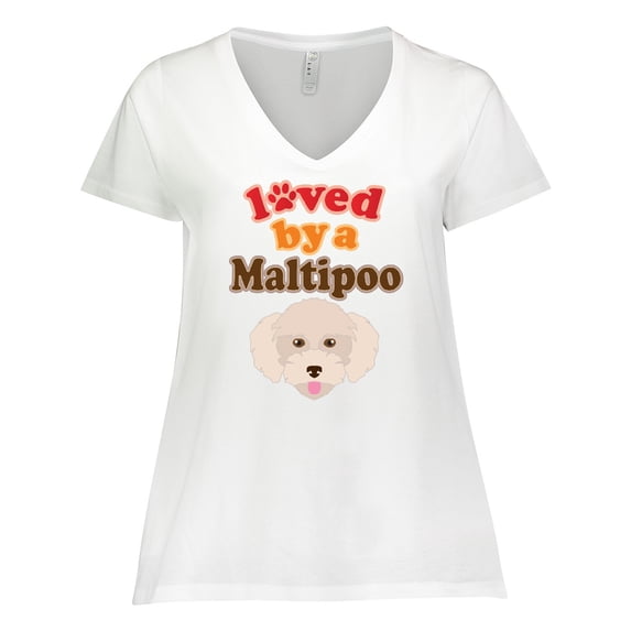Inktastic Maltipoo Dog Gift Poodle Maltese Women's Plus Size V-Neck T-Shirt