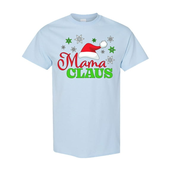 Inktastic Mama Claus with Christmas Santa Hat and Snowflakes T-Shirt