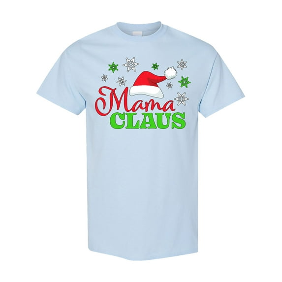 Inktastic Mama Claus with Christmas Santa Hat and Snowflakes T-Shirt