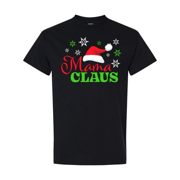 Inktastic Mama Claus with Christmas Santa Hat and Snowflakes T-Shirt